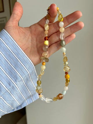 Golden amber collier halskæde