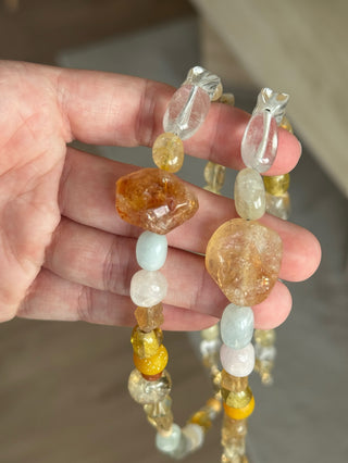 Golden amber collier halskæde