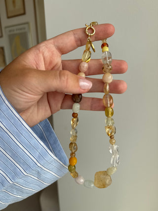 Golden amber collier halskæde