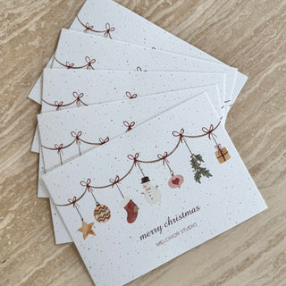 5-PAK JULEKORT MED AKVAREL MOTIVER